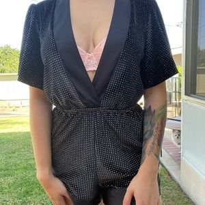 Black sparkly romper